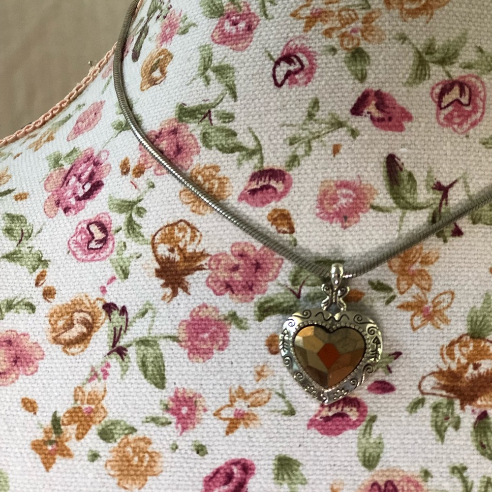 Brighton Silver and Gold Heart Pendant Necklace